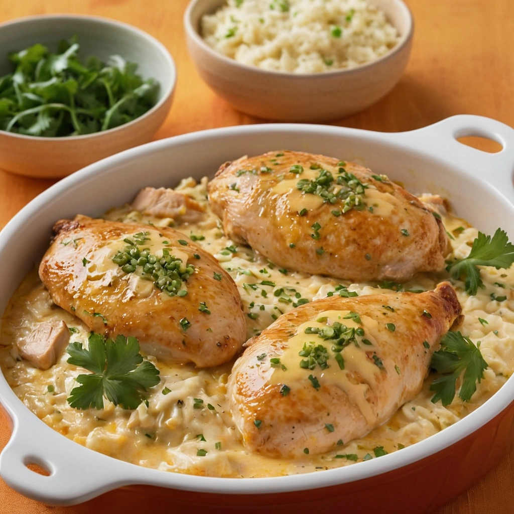 Indulge in the savory and creamy goodness of this Creamy Buffalo Chicken Bake recipe. Ready in under 30 minutes, it's a must-try dish for dinner tonight!