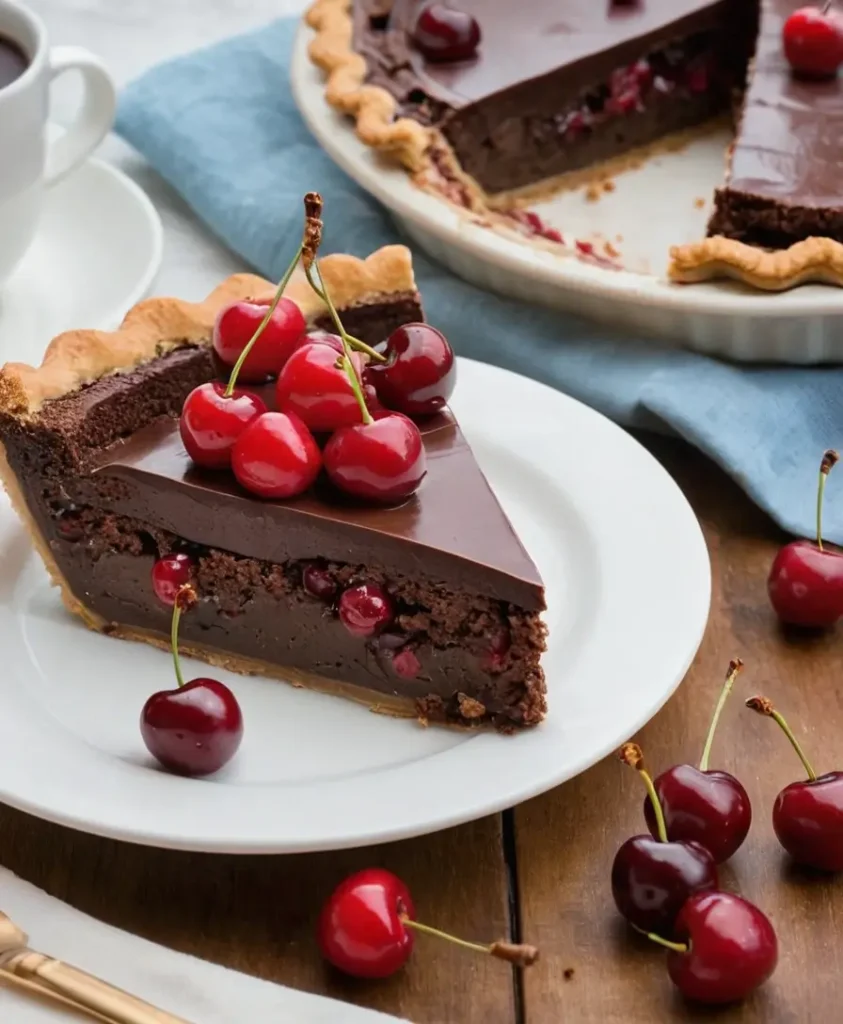 Satisfy your sweet tooth with our Creamy No-Bake Chocolate Cherry Pie—easy, decadent, and perfect for any occasion!