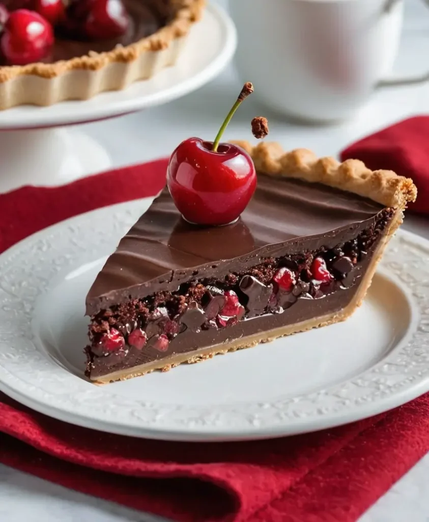 Satisfy your sweet tooth with our Creamy No-Bake Chocolate Cherry Pie—easy, decadent, and perfect for any occasion!