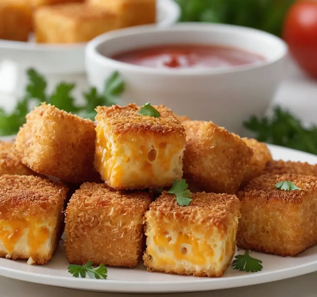 Crispy on the outside and gooey inside, these Mozzarella Fried Cheese Bites are the perfect snack or appetizer for any cheese lover to enjoy