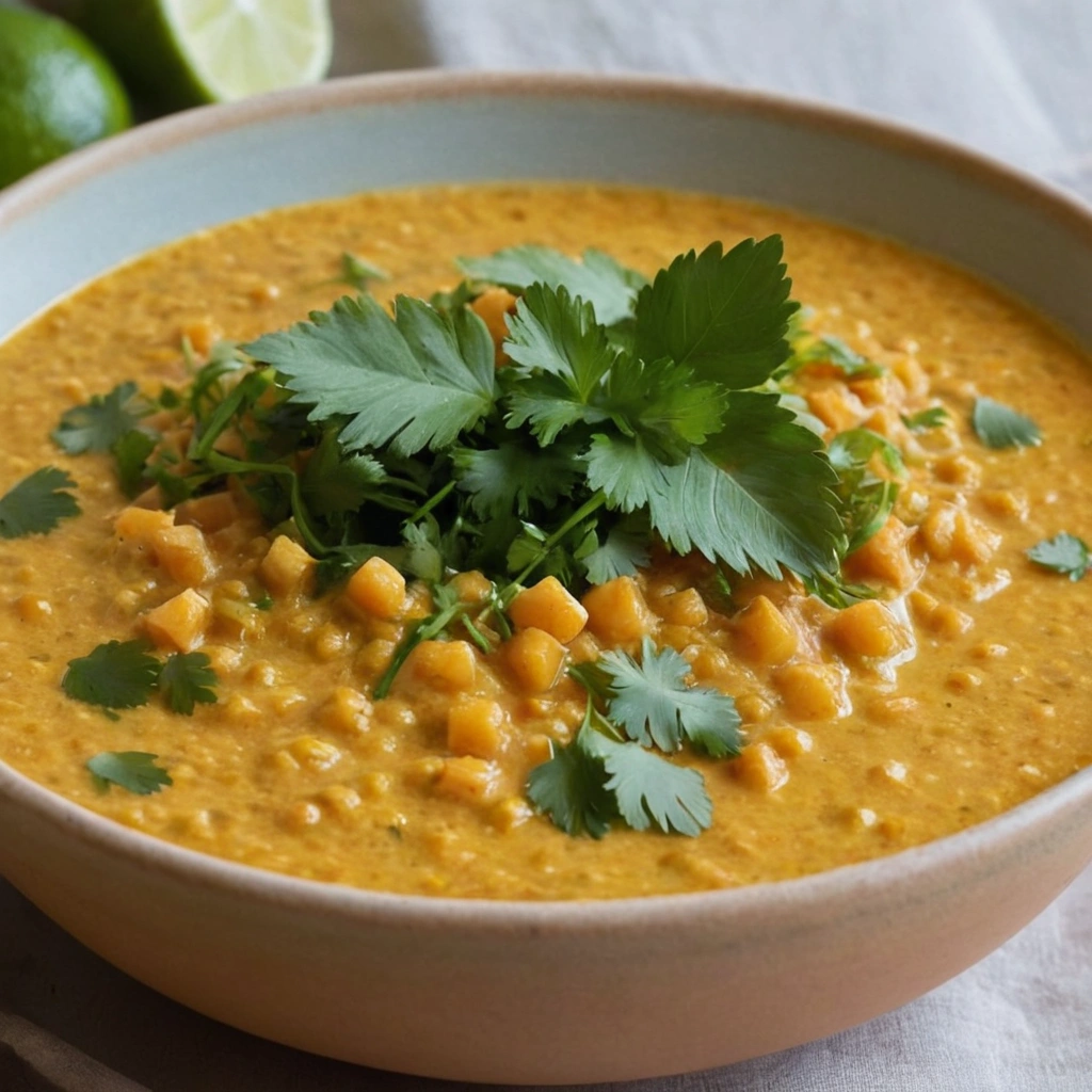 This easy slow cooker butternut squash lentil curry is the ultimate vegan comfort food. A perfect keyword for meal prep, healthy dinners, and busy nights.